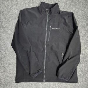 Eddie Bauer First Ascent Jacket Men XL Tall Black Full Zip Softshell Gorpcore